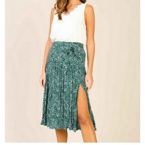 Skies are Blue Pleated Midi Skirt